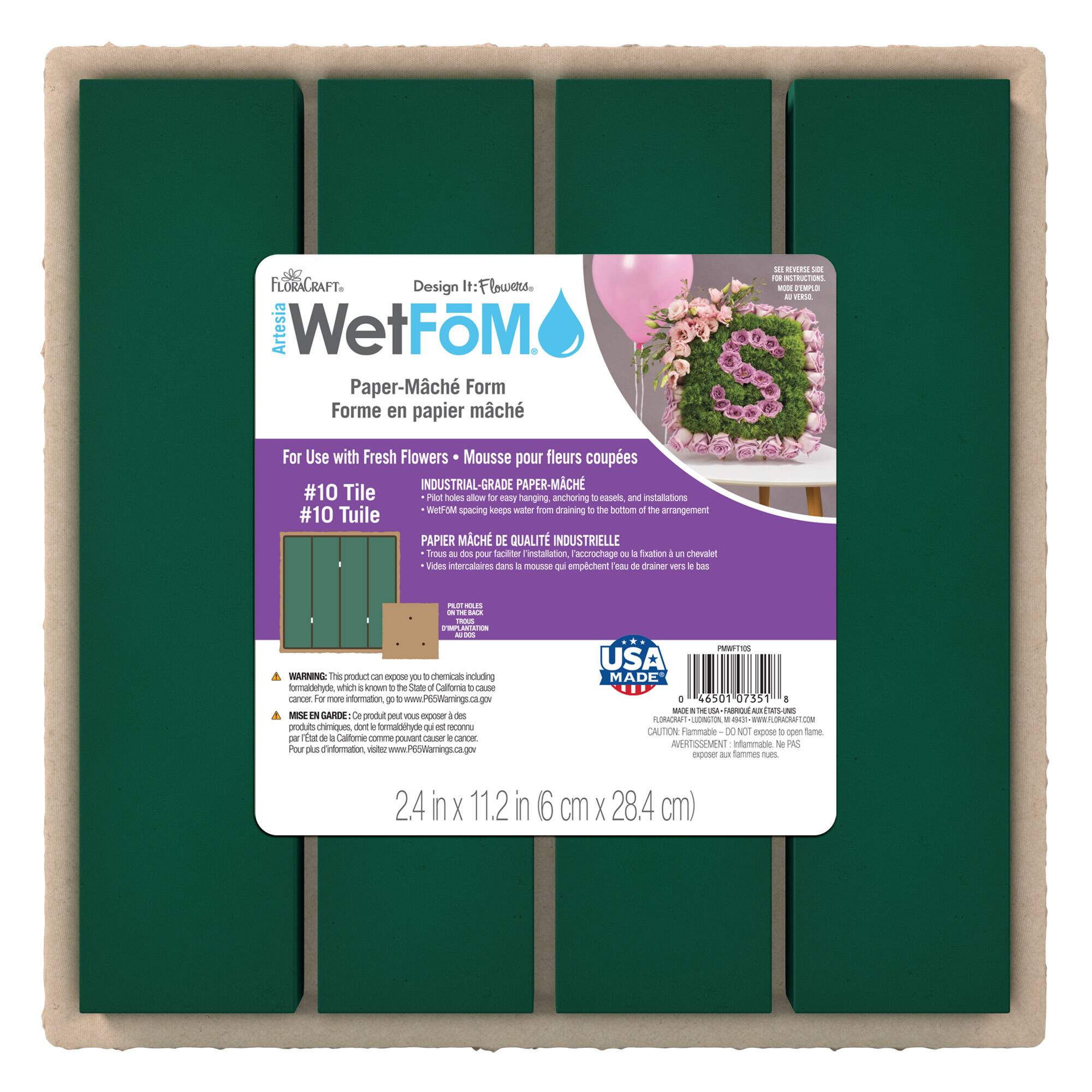 FloraCraft® 11.25" Green Artesia WetFōM® Paper-Mache Tile Form